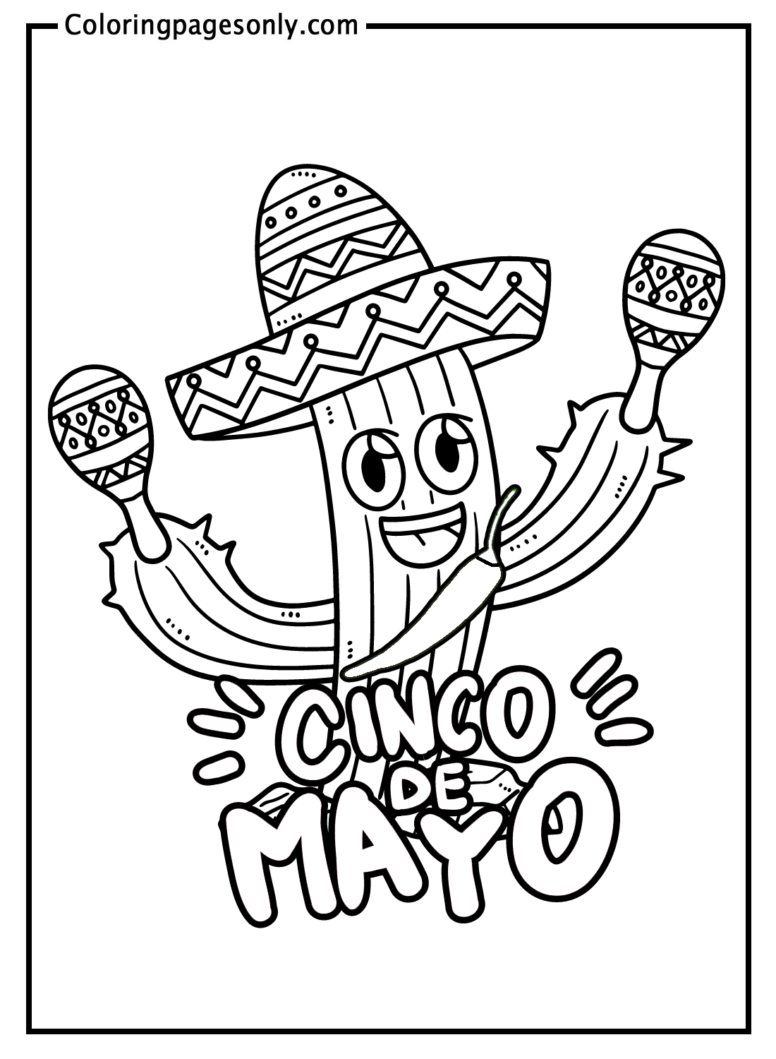 Cinco De Mayo Cactus y Sombrero del Cinco De Mayo
