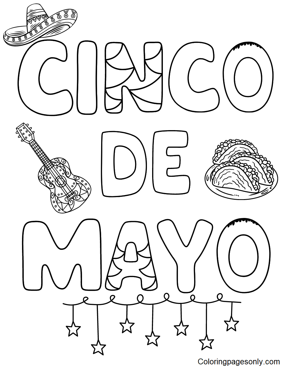 Cinco De Mayo Free Sheets Coloring Pages