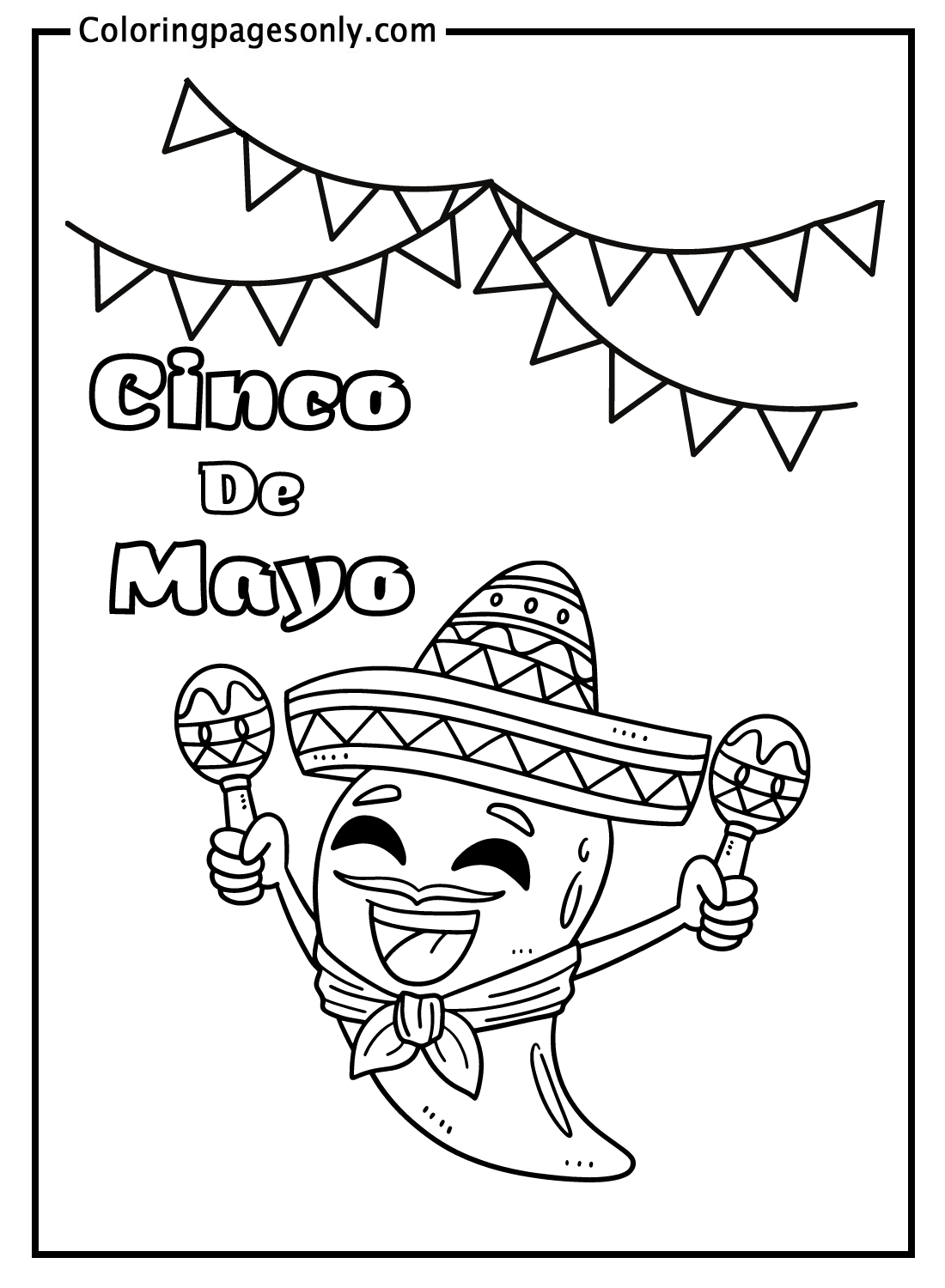 Cinco De Mayo Jalapeno avec Sombrero de Cinco De Mayo