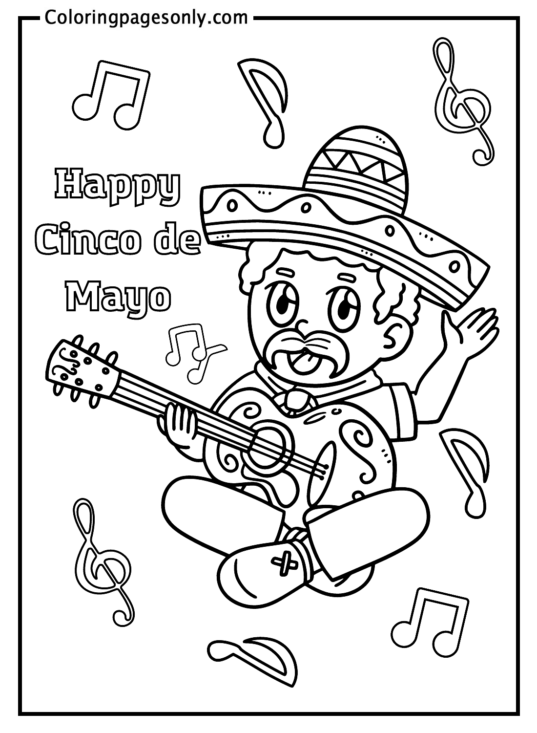 Cinco De Mayo Uomo messicano che suona la chitarra da Cinco De Mayo