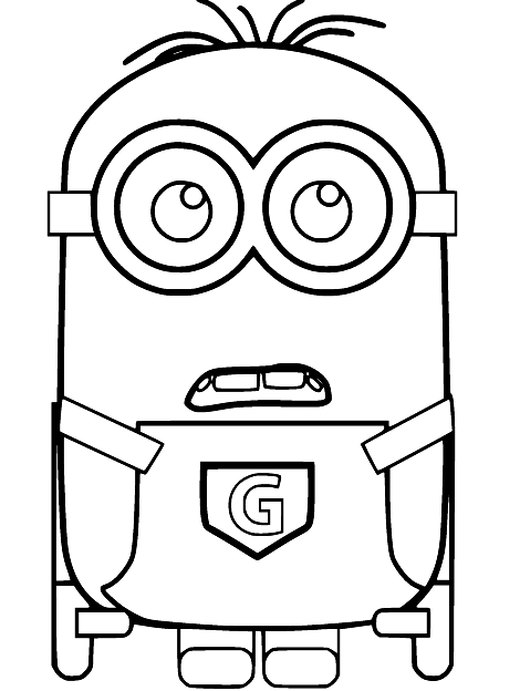 Confused Minion Coloring Page