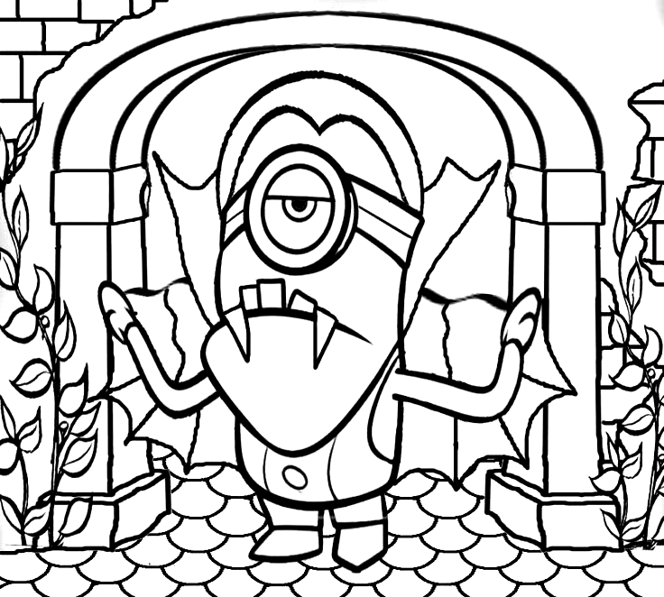 Costume One Eyed Minion Coloring Page