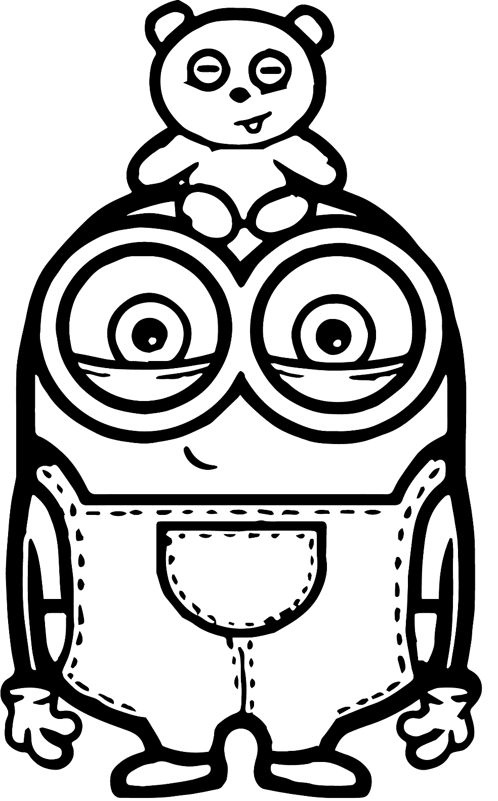 Cute Bob And Bear Minions Coloring Pages