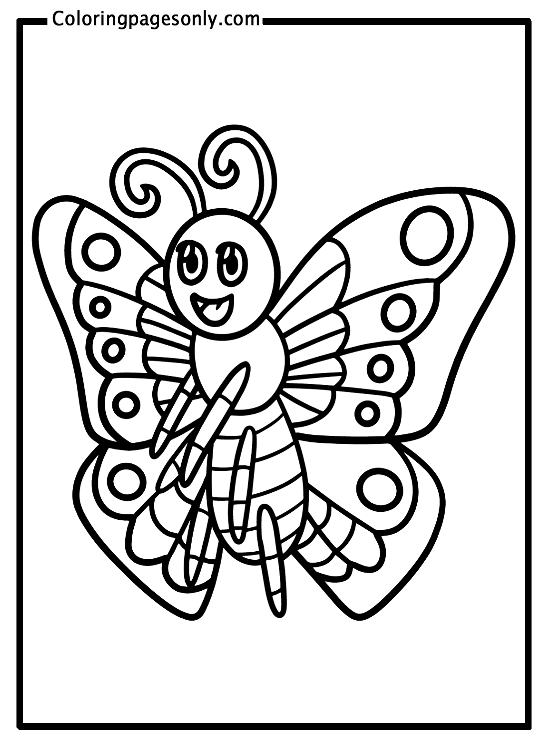 Cute Cartoon Butterfly Coloring Pages