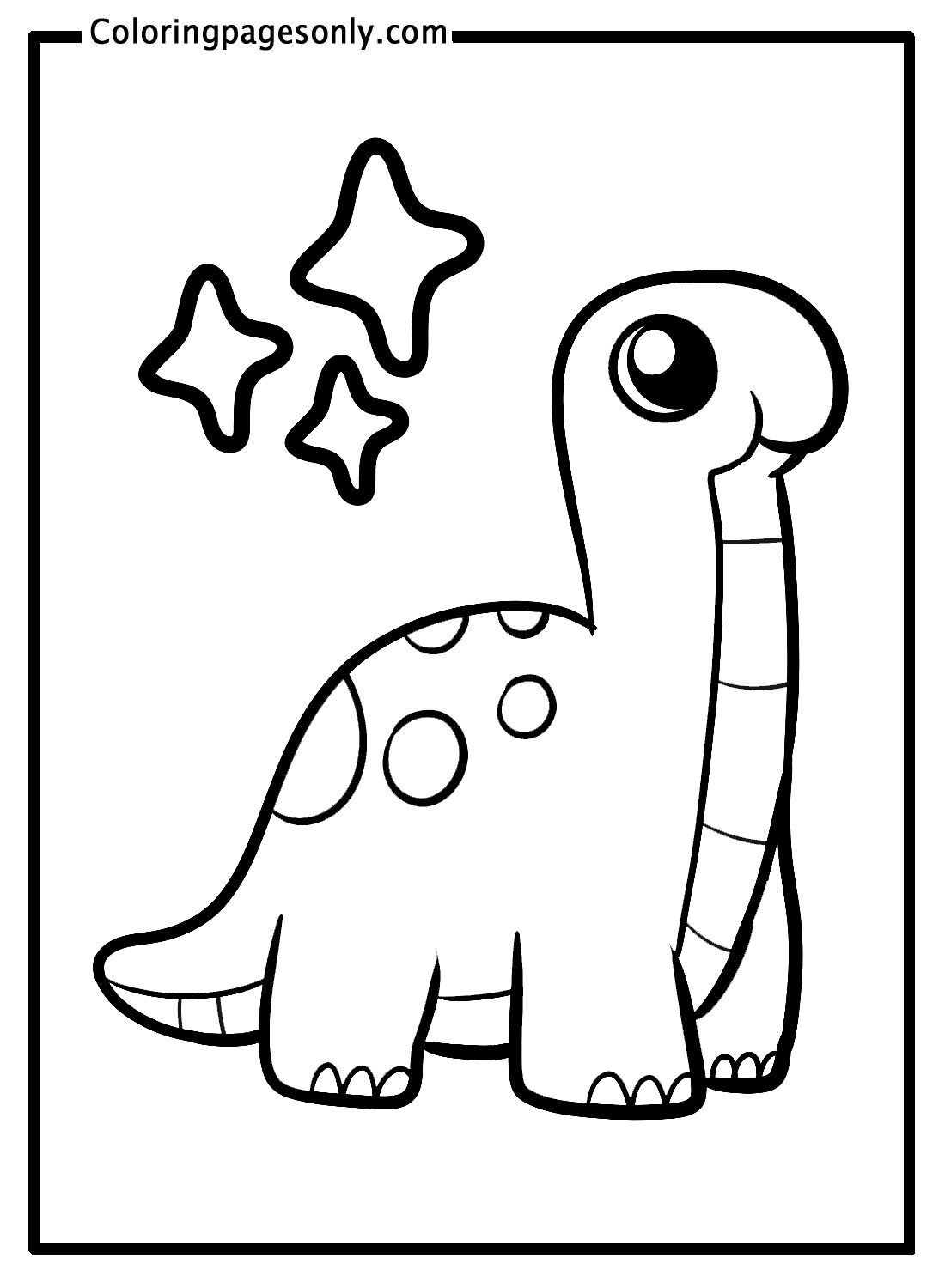Desenho de dinossauro fofo do Brachiosaurus