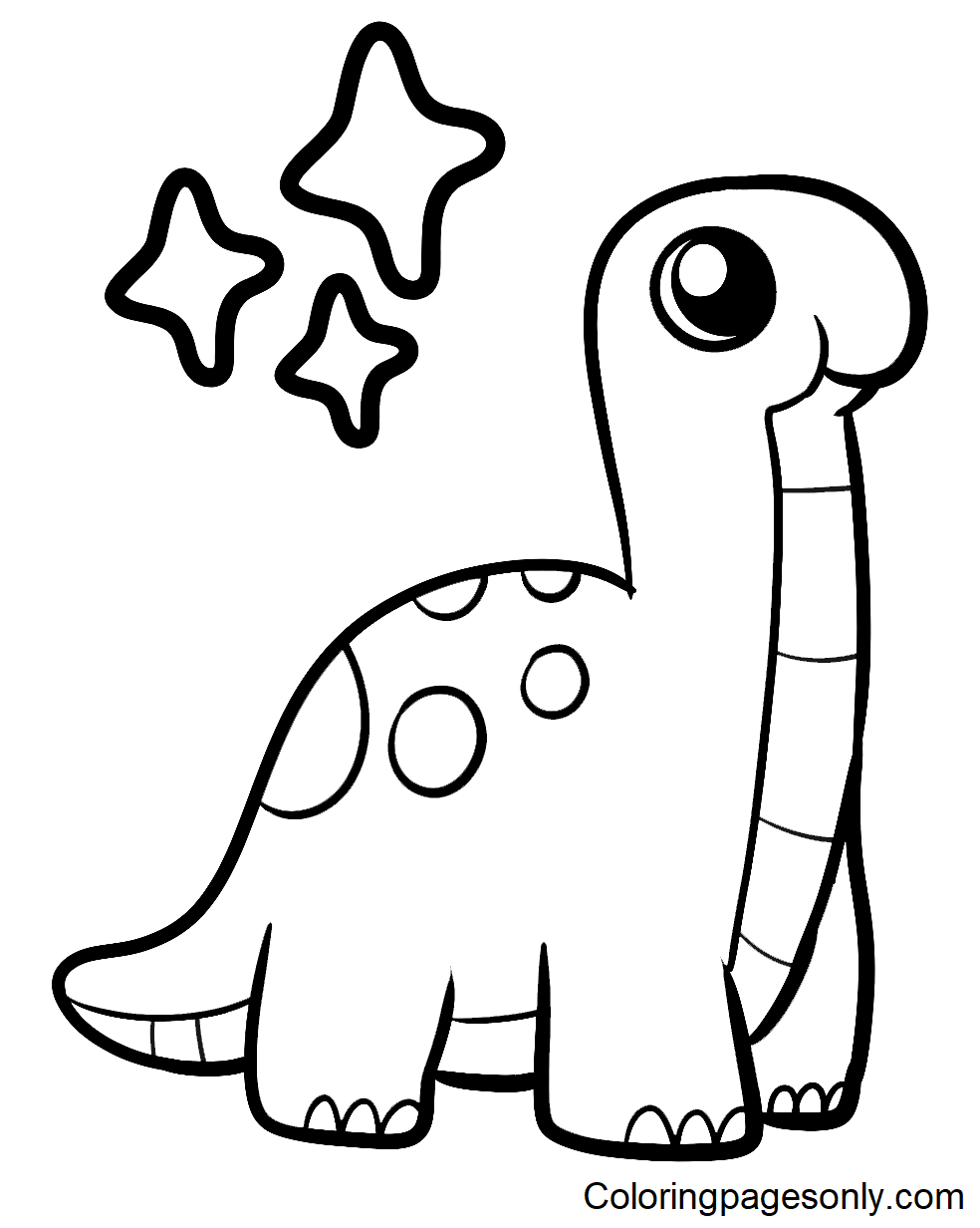Cute Dinosaur Cartoon Coloring Pages