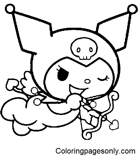 Cute Kuromi Cupid Coloring Pages
