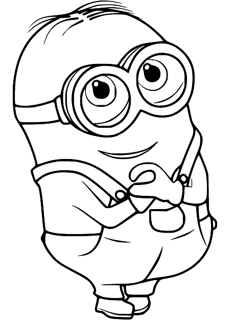 Dave Minion Smiling Coloring Pages