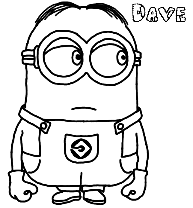 Dave The Minion Despicable Me 2 Coloring Pages
