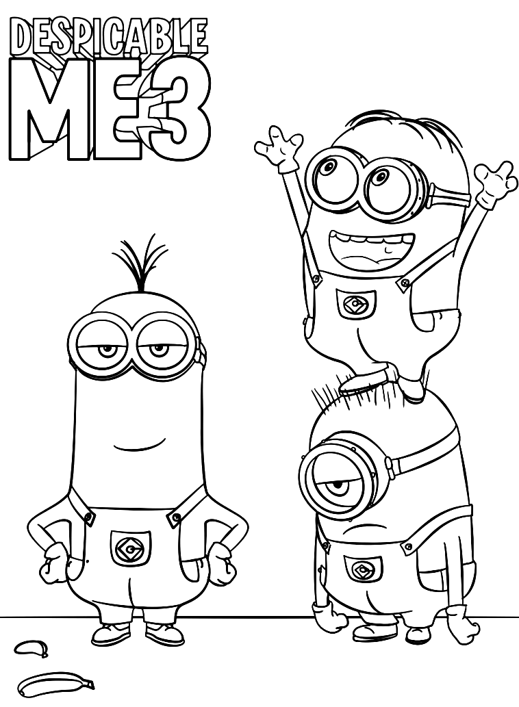 Colorindo Minions 3 banana Pintar Despicable Me diversão Jogo