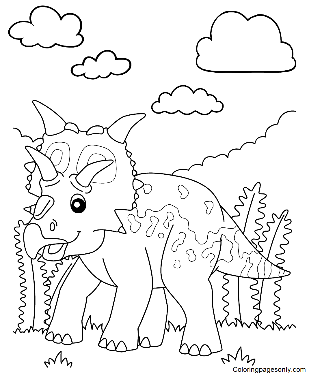 Dinosaurs on a Beautiful Day Coloring Pages