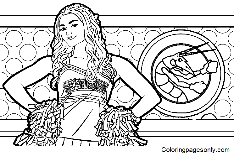 Disney Zombies 2 Addison Coloring Pages