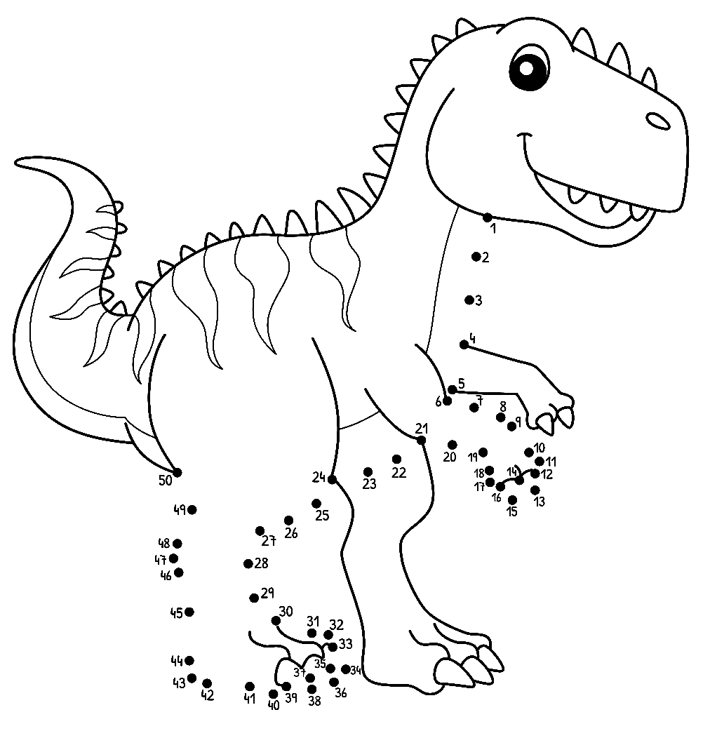 Dot to dot Giganotosaurus Coloring Pages