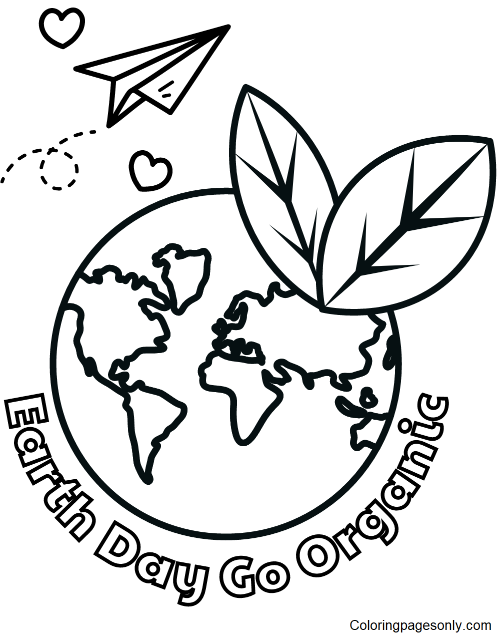 Earth Day Go Organic Coloring Pages
