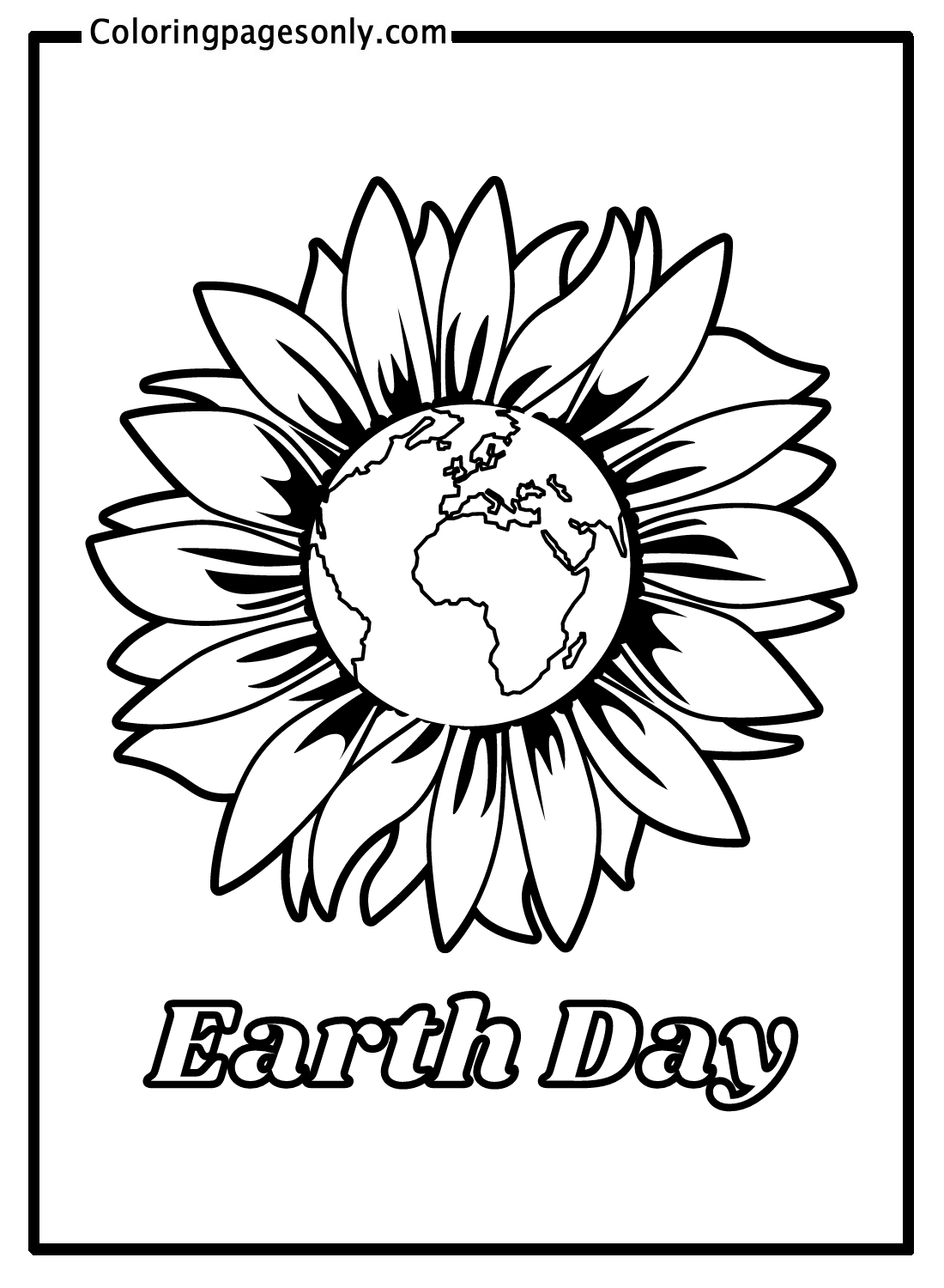 Earth Day to Download Coloring Page