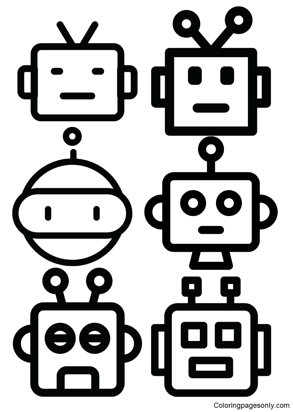 Emotion Bots Coloring Pages