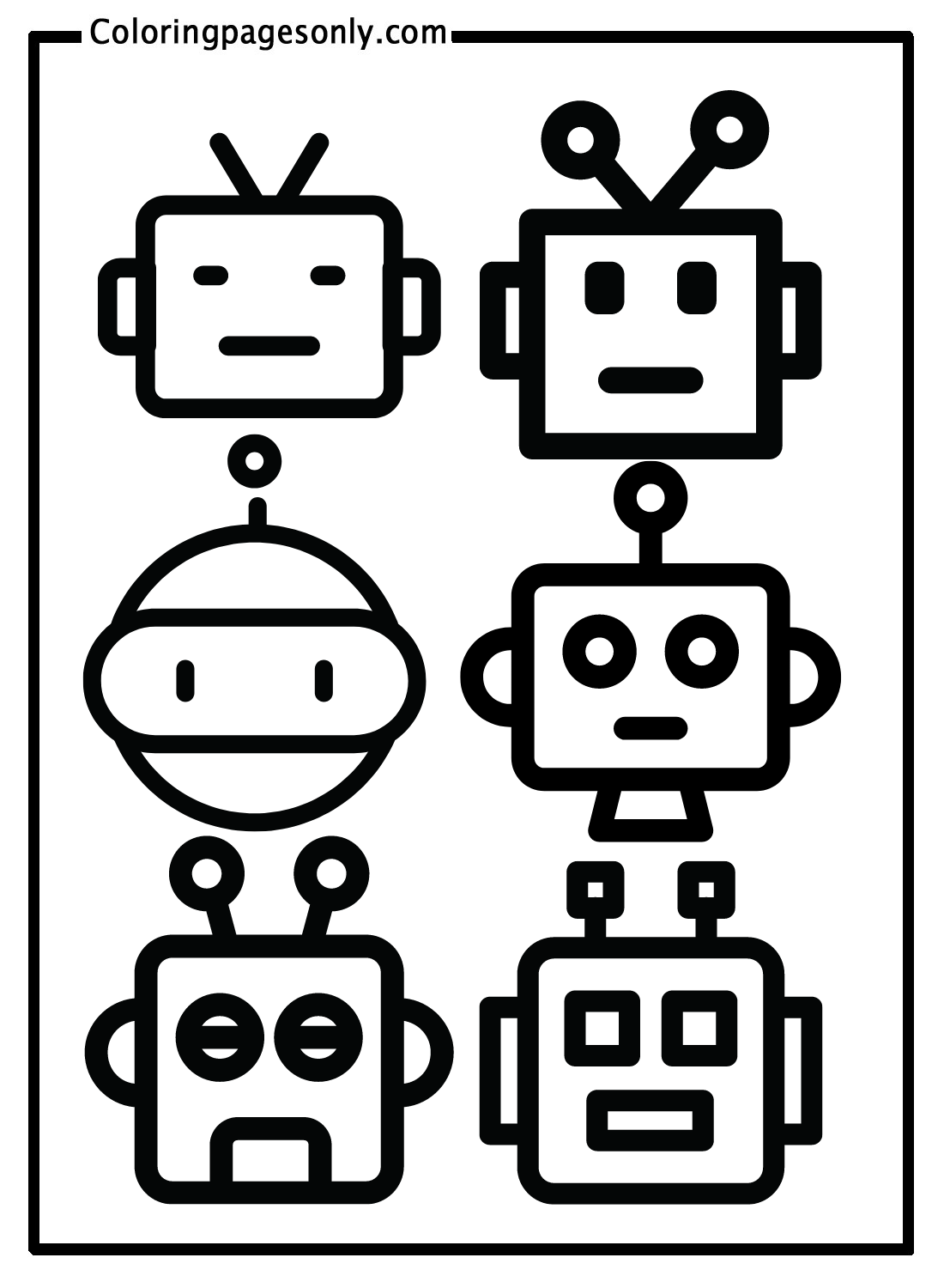 Emotion Bots Coloring Pages