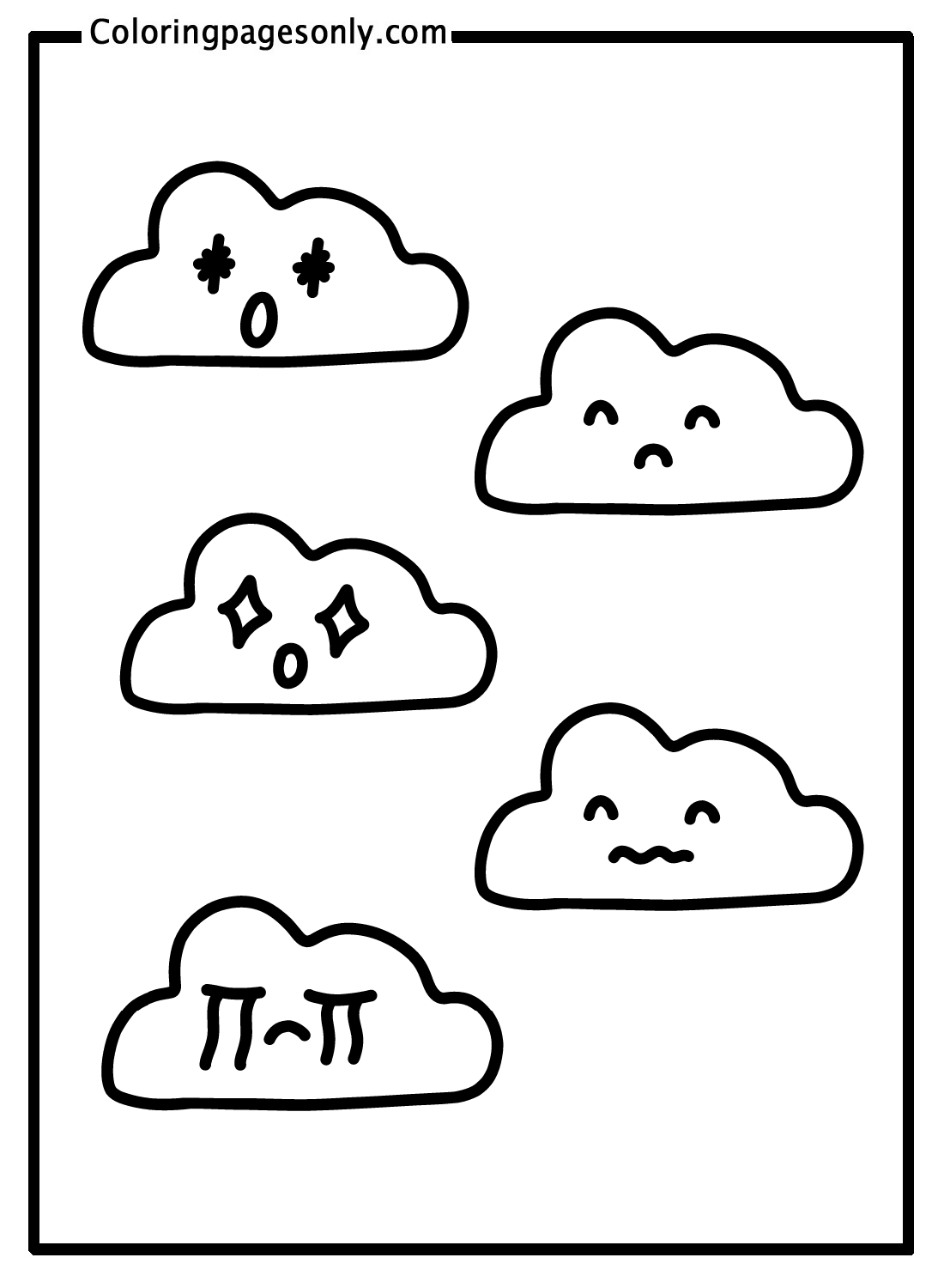 Emotions Clouds Coloring Pages