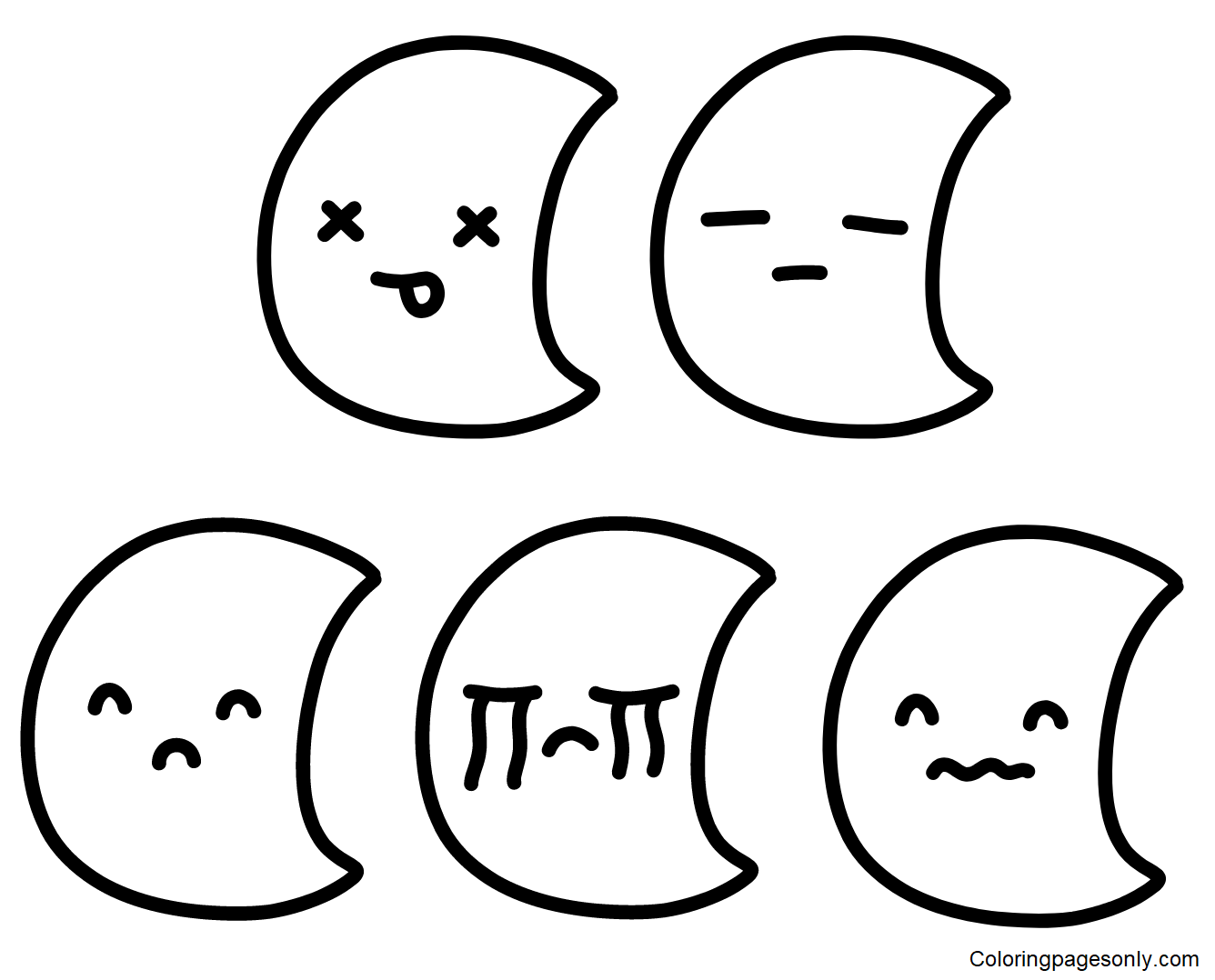 Emotions Moon Coloring Pages