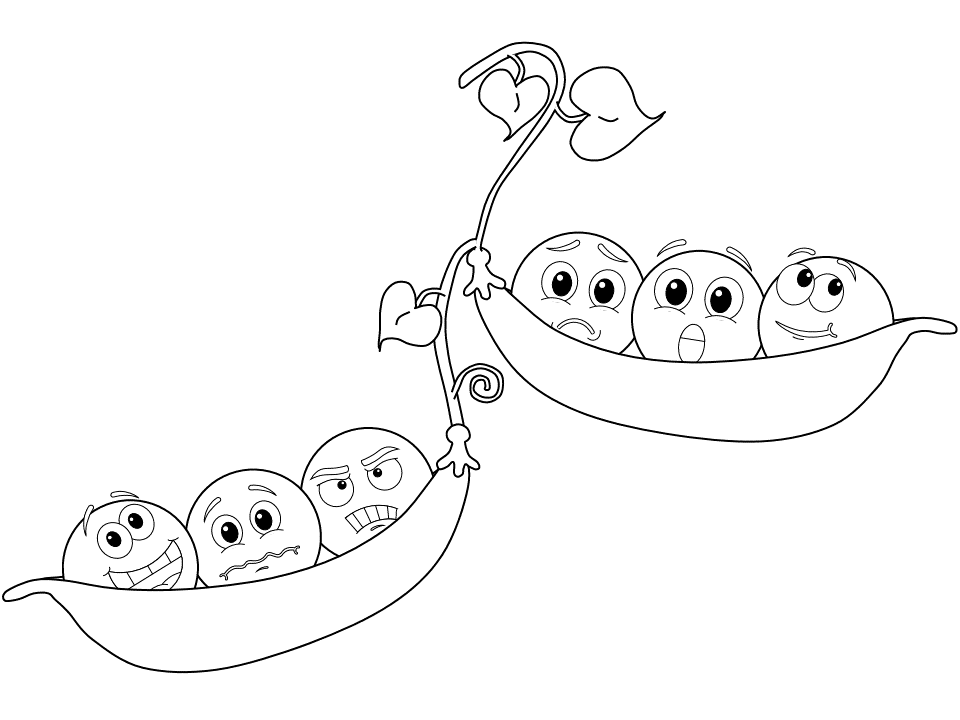 Emotions Peas Coloring Pages