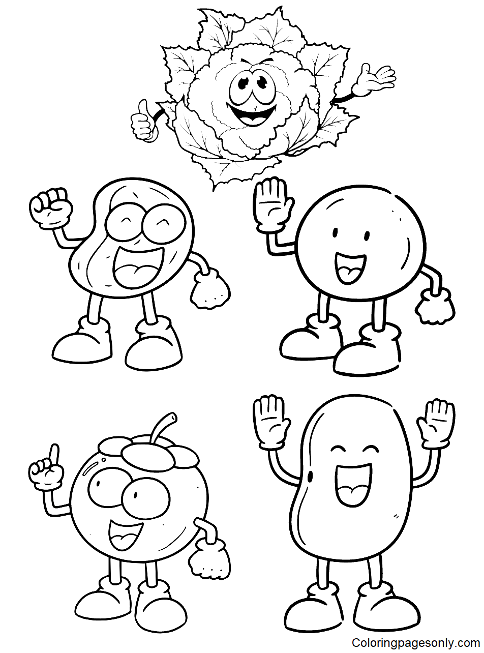 Emotions Vegetables Coloring Pages
