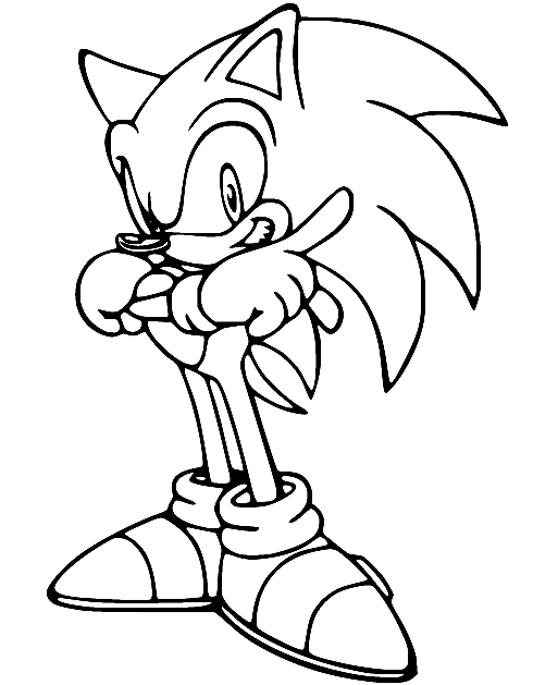 Fast Sonic Coloring Page