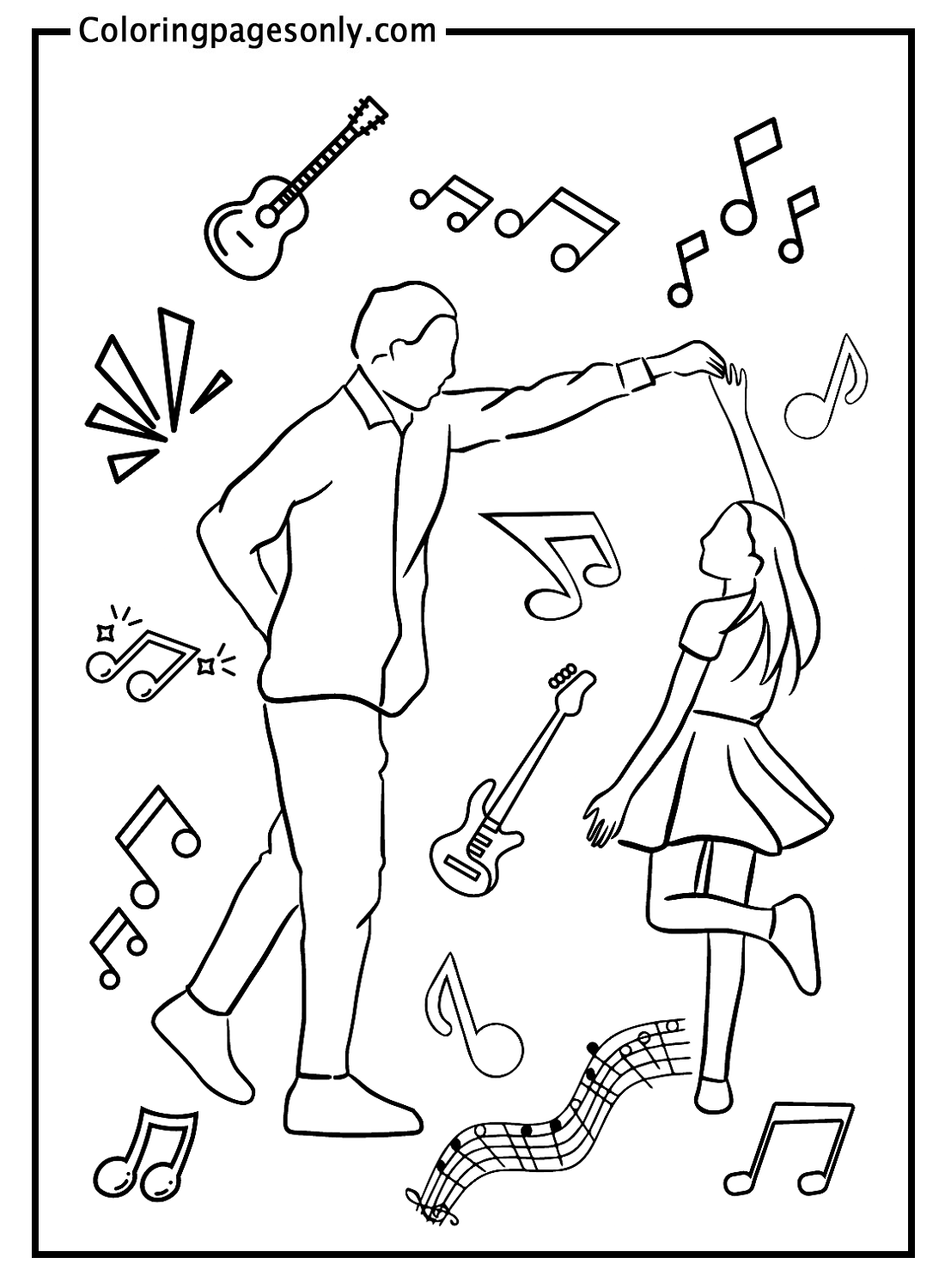 Father And Daughter Coloring Page Free Printable Coloring Pages