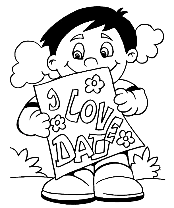 Fathers Day – I Love Dad Coloring Pages