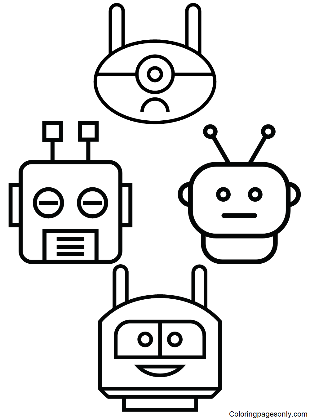 Free Emotion Bots Coloring Pages