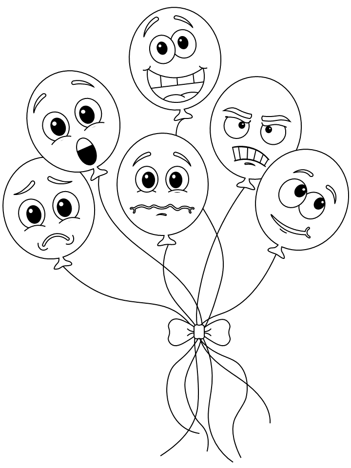 Free Emotions Balloons Coloring Pages