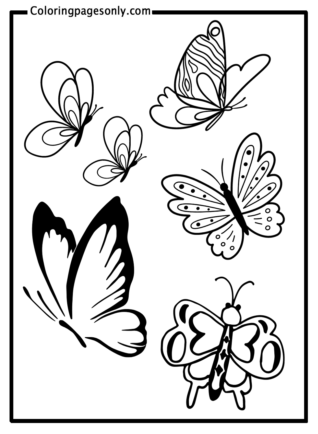 Free Printable Butterflies Coloring Pages