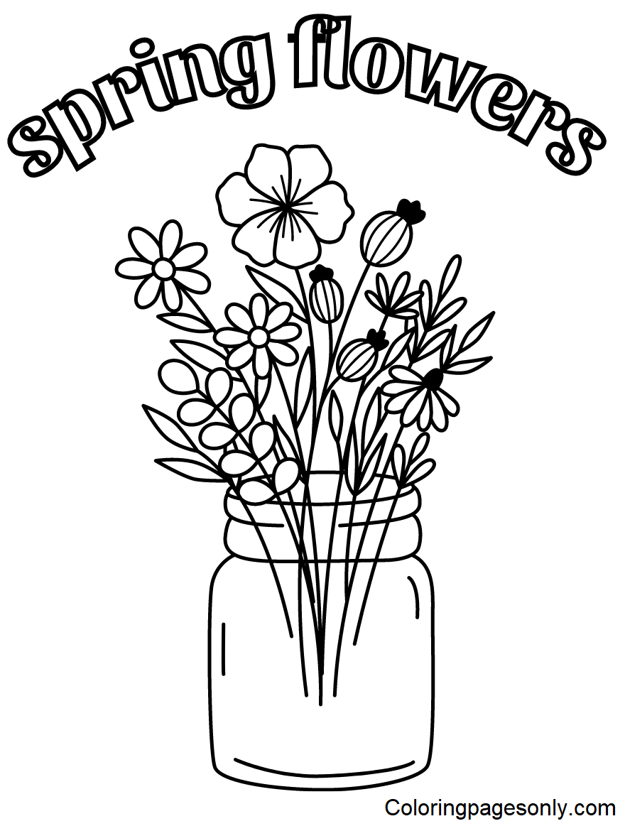 Free Coloring Pictures Of Spring Flowers Best Flower Site