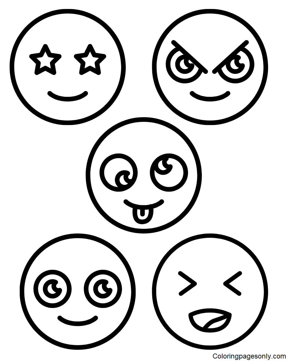 Funny Emotions Sheets Coloring Pages