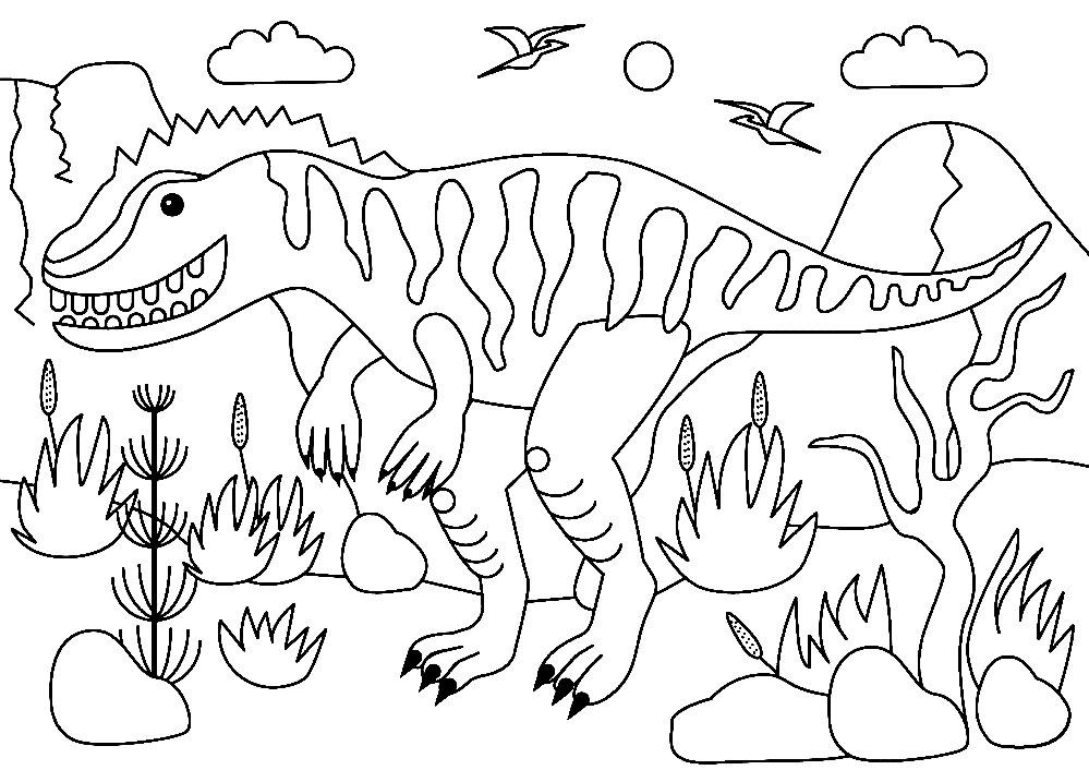 Página para colorir da imagem do Giganotosaurus