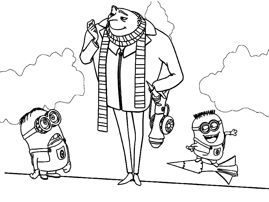 despicable me minion coloring page