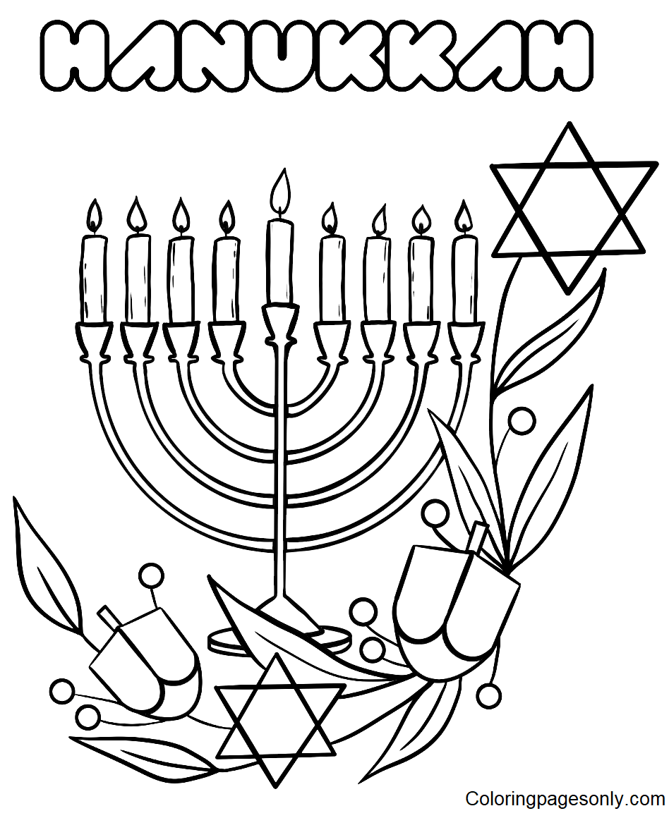 Hanukkah Sheets Coloring Pages