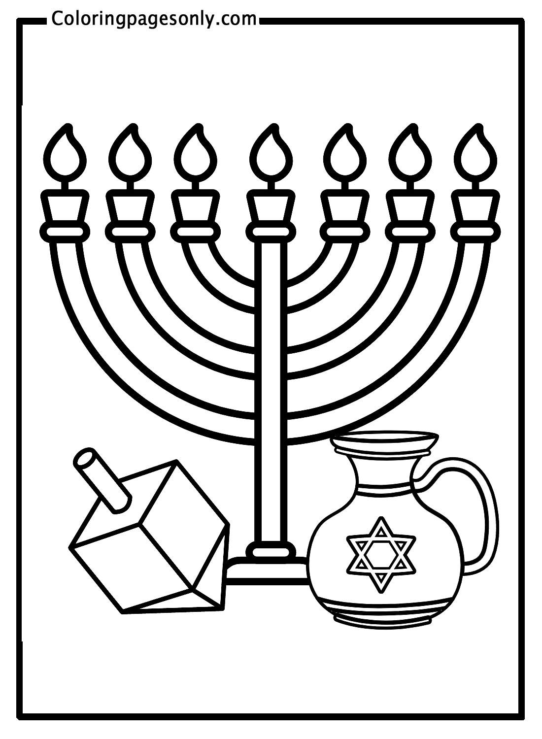 Hanukkah To Print Coloring Pages