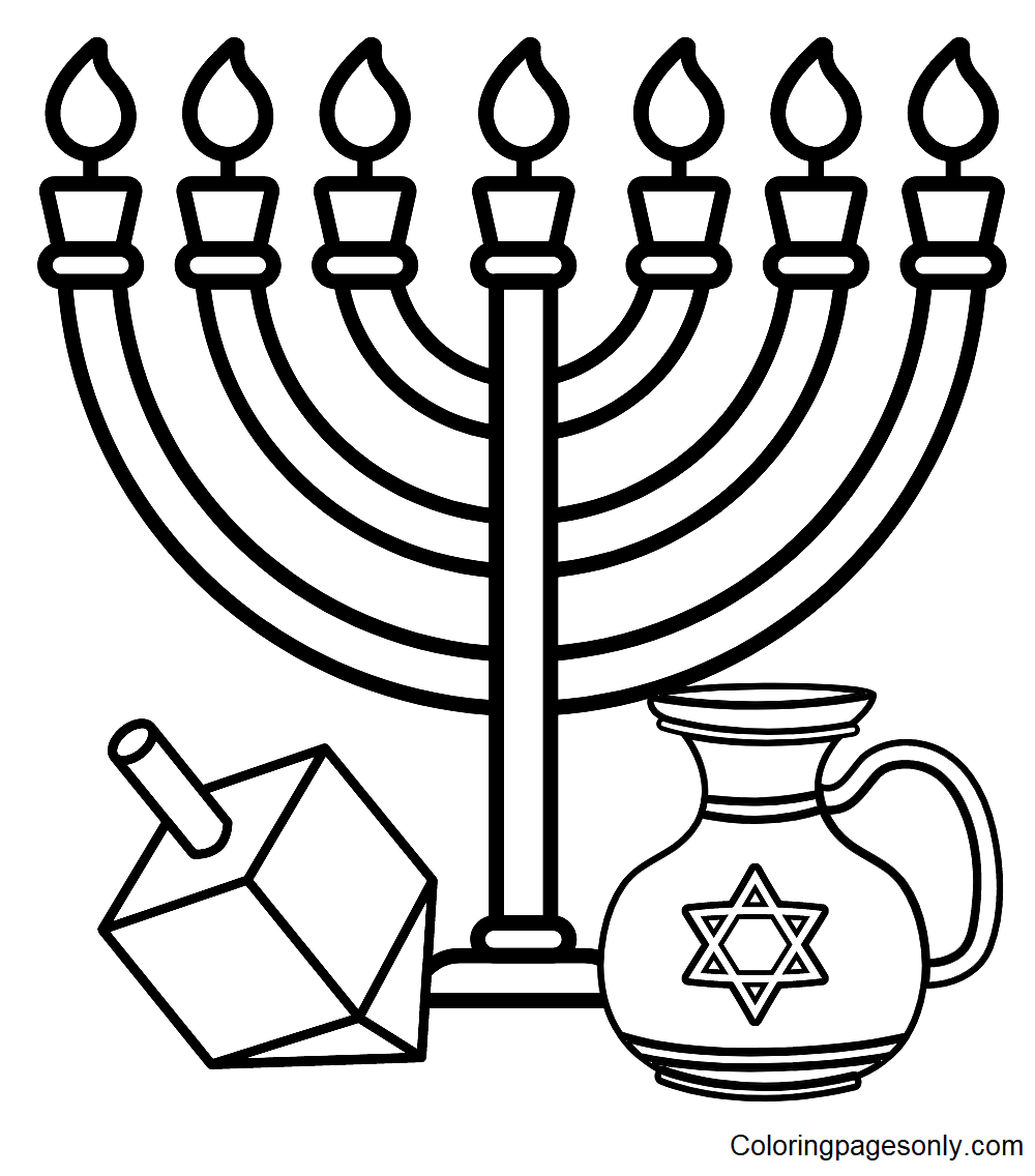 Hanukkah to Print Coloring Pages