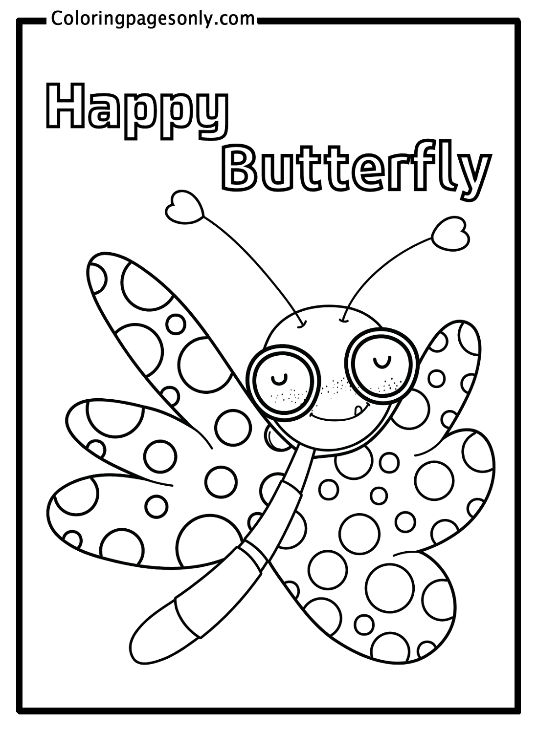 Happy Butterfly Sheets Coloring Pages