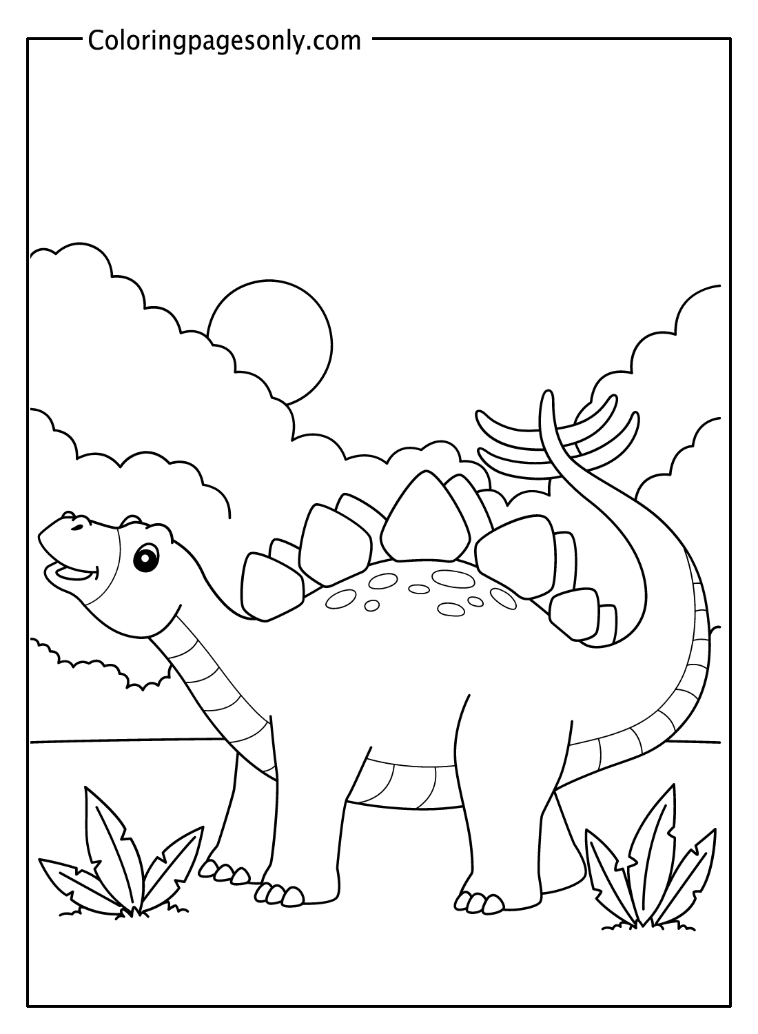 Dinosauro felice nella foresta di Stegosaurus