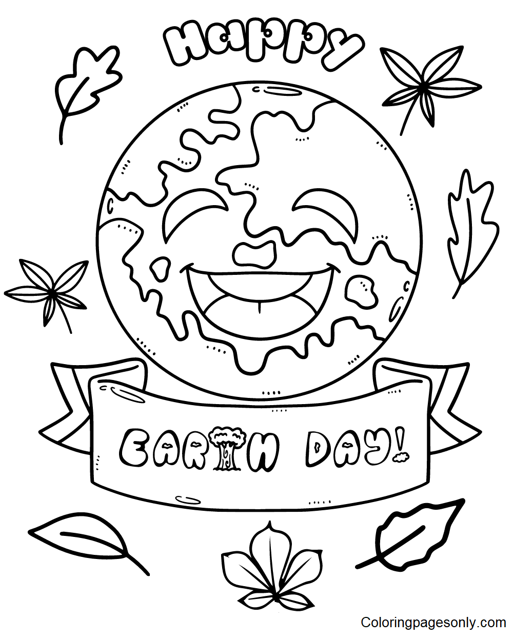 Happy Earth Day for Kids Coloring Pages