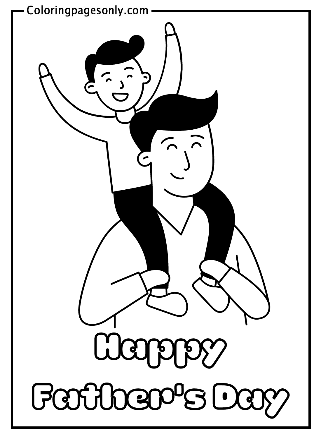 Feliz día del padre: páginas para colorear de papá e hijo - Páginas para  colorear del día del padre - Páginas para colorear para niños y adultos