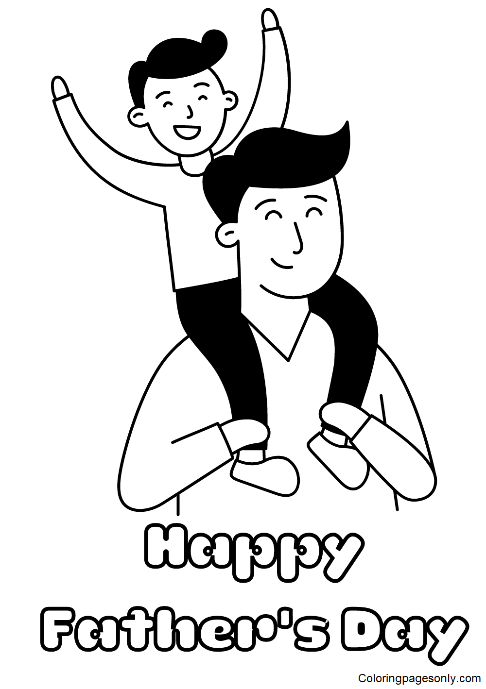 Happy Father’s Day- Dad and Son Coloring Pages
