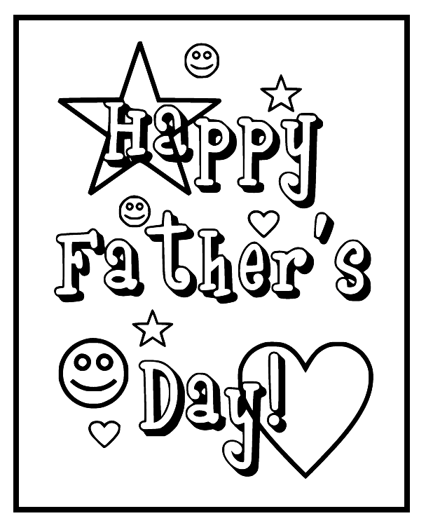 Happy Fathers Day Doodle Coloring Pages
