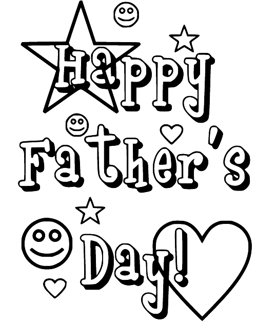 Happy Fathers Day Doodle Coloring Pages