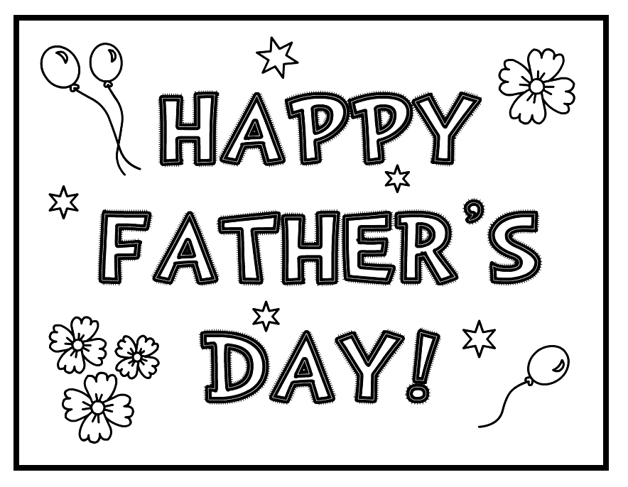 Happy Fathers Day Image Coloring Pages