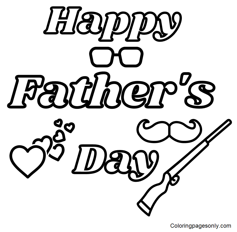 Happy Fathers Day to Print Coloring Pages