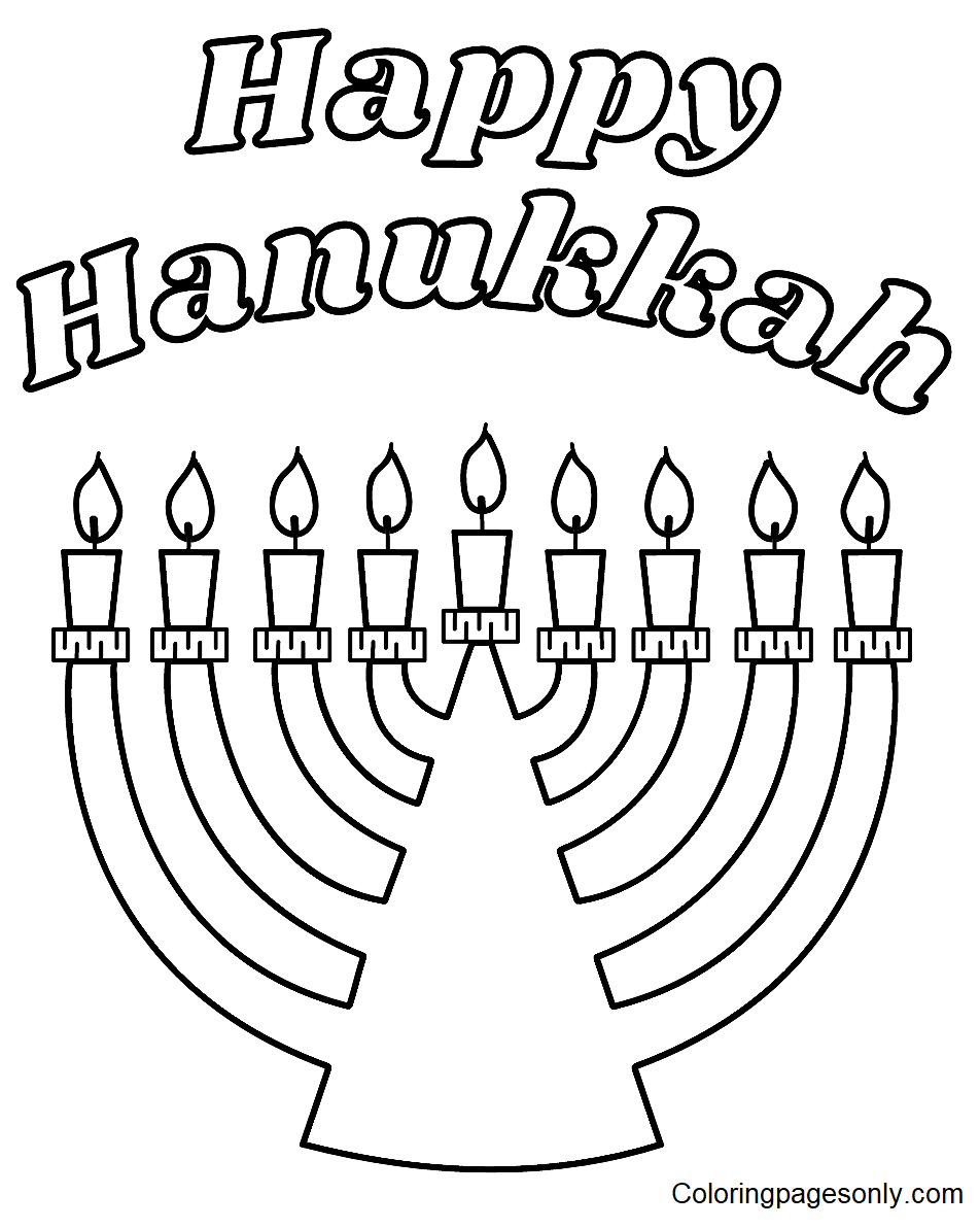 Happy Hanukkah Sheets Coloring Pages