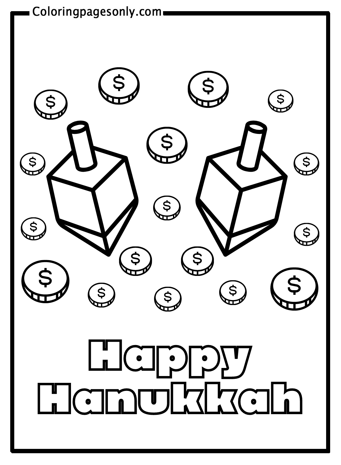Felice Hanukkah da stampare da Hanukkah