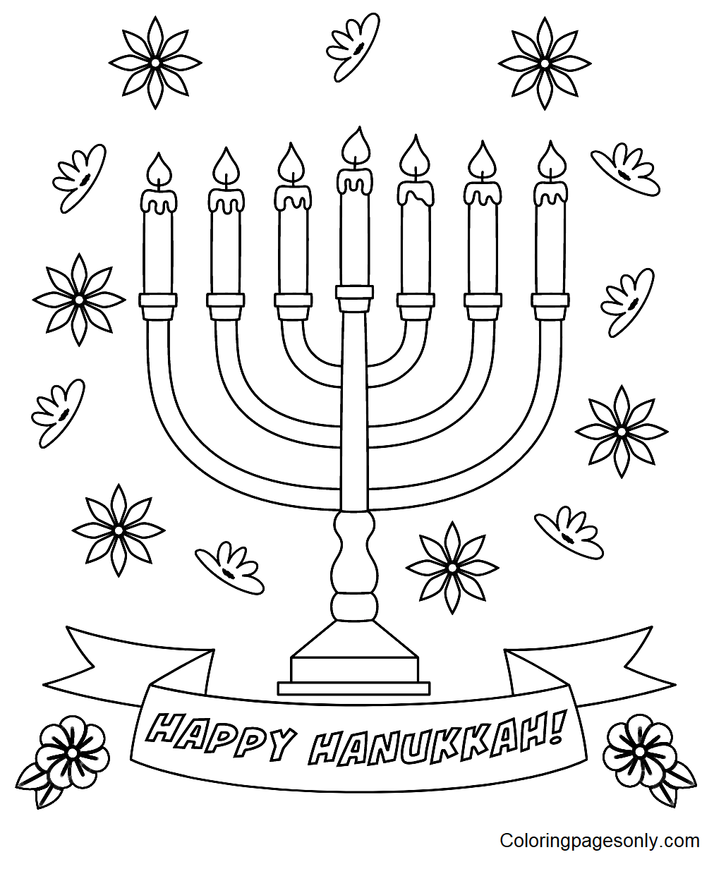 Happy Hanukkah Coloring Pages
